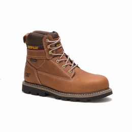 Caterpillar Idaho Steel Toe Work Férfi Vízálló Cipő Bordó, HU-Y006